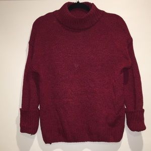 Mock neck dropped shoulder sweater